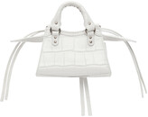 Thumbnail for your product : Balenciaga White Croc Super Nano Neo Classic Bag