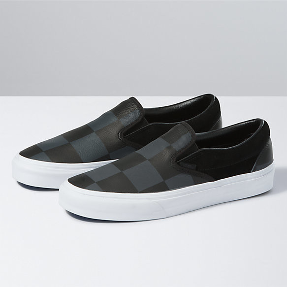 Vans Leather/Suede Check Classic Slip-On - ShopStyle