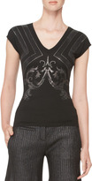 Thumbnail for your product : Versace Shimmery Printed Tee, Black