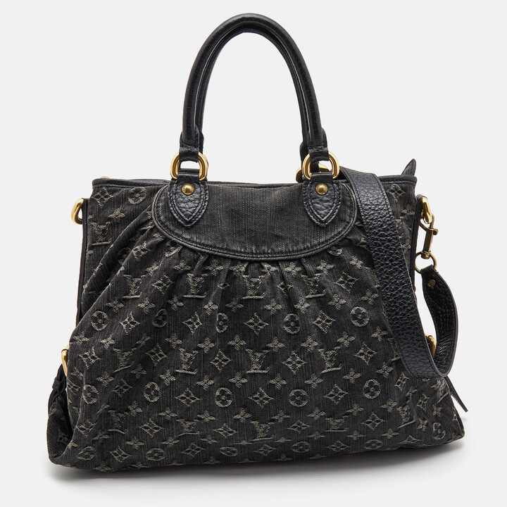 Louis Vuitton Black Monogram Denim and Leather Neo Cabby GM Bag - ShopStyle