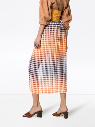 Silvia Tcherassi Lavanda silk-cotton blend mini with pleat overskirt