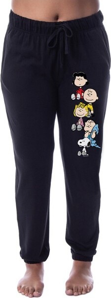 Intimo Peanut Women' Charlie Brown Snoopy Lucy Sally Linu Jogger Pajama Pant  (XXL) Black - ShopStyle