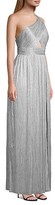 Thumbnail for your product : Aidan by Aidan Mattox Metallic One-Shoulder Knit Gown