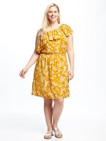 Thumbnail for your product : Old Navy One-Shoulder Plus-Size Cinched-Waist Dress