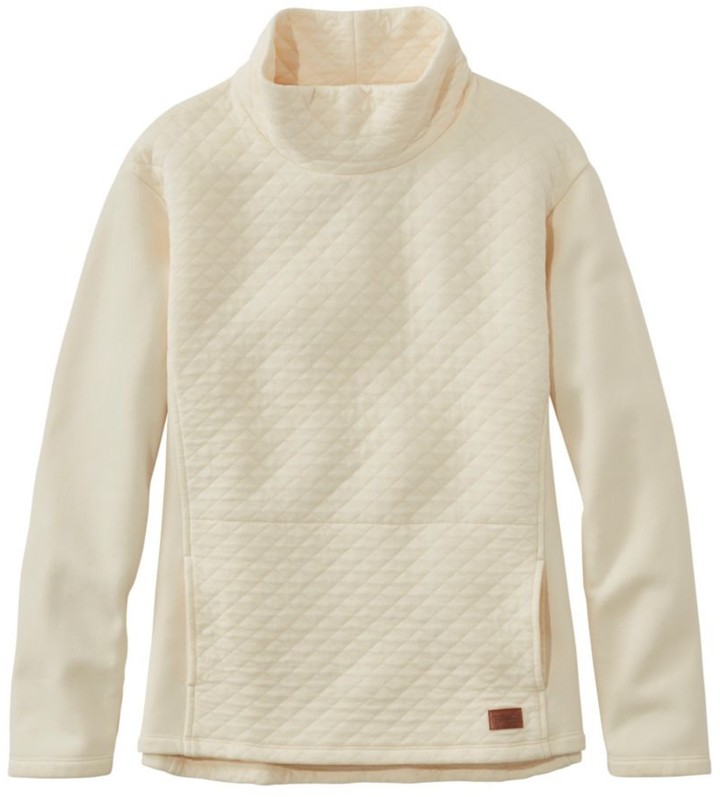 Womens quilted pullover with funnel neck Clearance