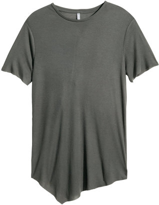 H&M Asymmetric T-shirt - Dark gray - Men