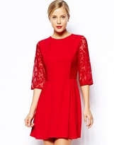 Thumbnail for your product : Oasis Lace Sleeve Skater Dress