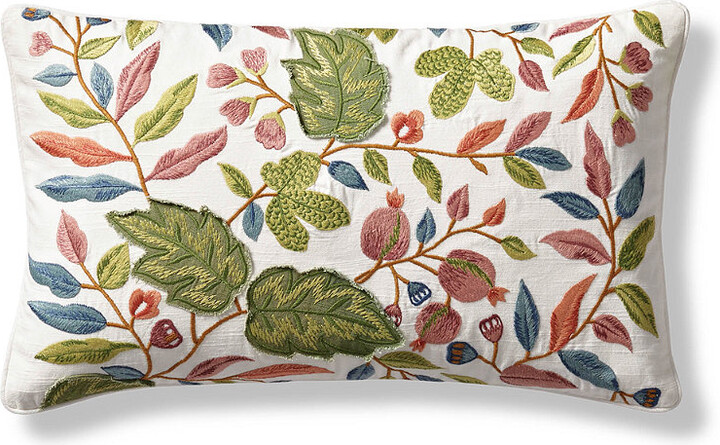 7816円 おトク情報がいっぱい！ Kashmir Designs Blue Rooster Throw Pillow Cover Karla Gerard Floral Pillows Chair Cushion Flower Couch Red Farmhouse Hand Embroidered Cushions Wool Size - 18x18