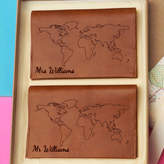 Thumbnail for your product : Stabo World Map Passport Holder Wedding Gift Set