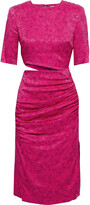 Thumbnail for your product : Alice + Olivia Stella Cutout Cupro-blend Floral-jacquard Dress