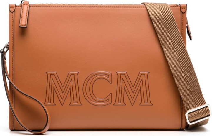 MCM Crossbody Bag Women Leather Brown