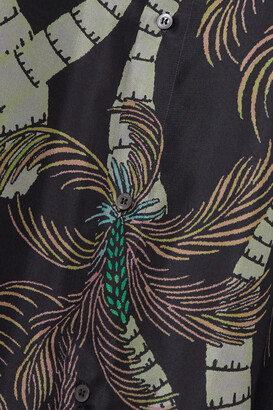 Dries Van Noten Cayley Printed Silk Crepe De Chine Maxi Shirt Dress - Brown