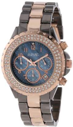 August Steiner Women's Crystal Mother-of-Pearl Chronograph Watch with Two-Tone Bracelet AS8031TTR