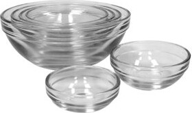 Anchor Hocking 6 Piece Glass Food Prep Mixing Bowl Set