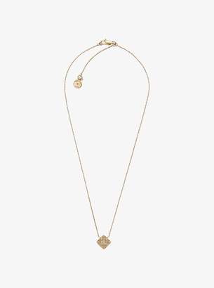 Michael Kors Pave Gold-Tone Pyramid Pendant Necklace