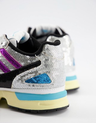 adidas ZX 4000 sequin sneakers in silver