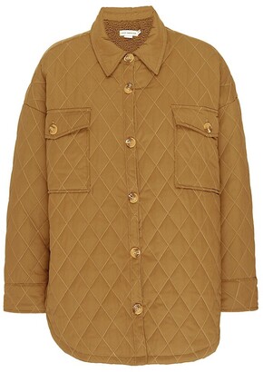 Good American Quilted Faux-Sherpa Lined Shacket - ShopStyle Casual Jackets