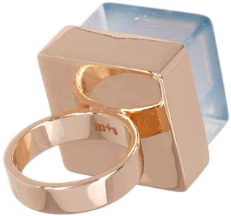 METAL AND STONE Square Crystal Ring - Size 8