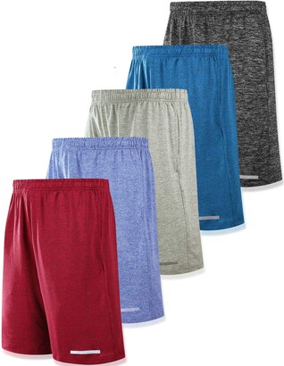 Liberty Imports Pack of 5 Men's Athletic Basketball Shorts Mesh Quick ...