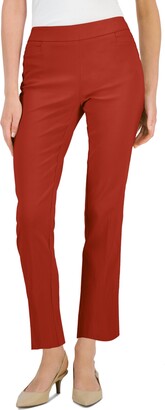 JM Collection Women's Studded Pull on Tummy Control Pants Orange