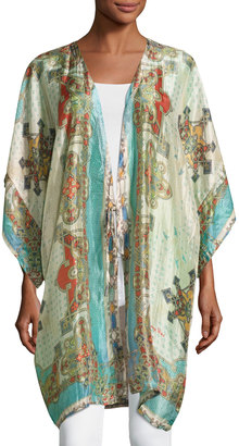 Johnny Was Chapel Printed Silk Kimono Jacket