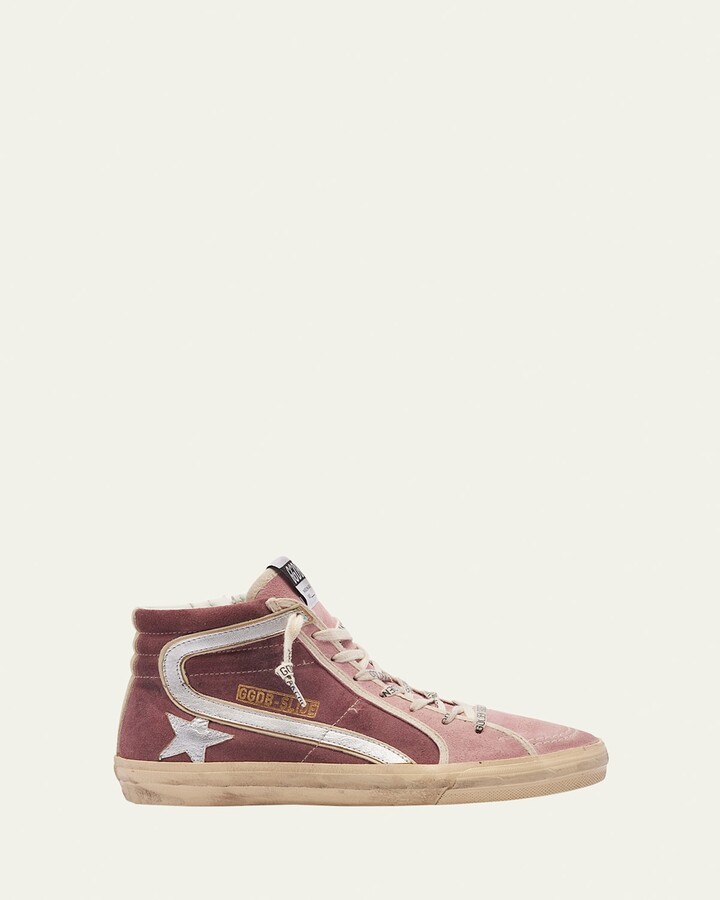 Golden Goose Slide Mid-Top Suede Sneakers