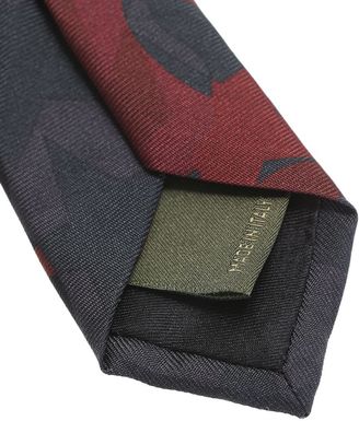 Valentino Garavani 14092 Camouflage Black And Red Silk Tie