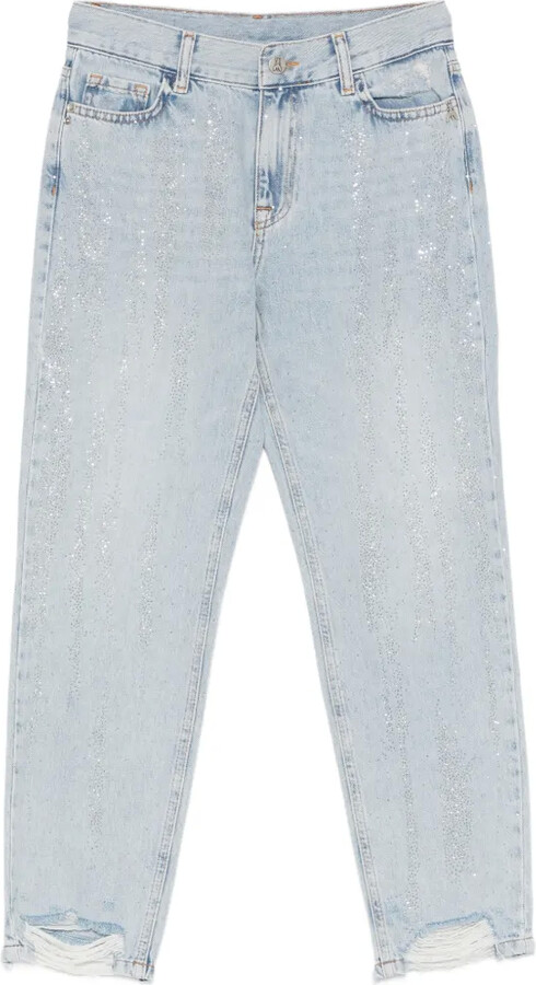 Patrizia Pepe Embellished Distressed Jeans