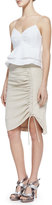 Thumbnail for your product : Nanette Lepore Whimsy Poplin Ruched Skirt, Sand
