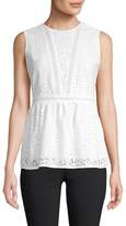 Thumbnail for your product : MICHAEL Michael Kors Sleeveless Lace Peplum Top