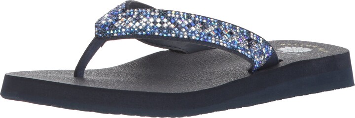 yellow box rhinestone flip flops