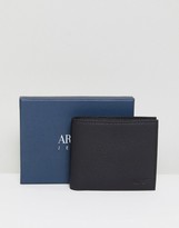 Thumbnail for your product : Armani Jeans Grain Textured Leather Wallet In Black
