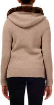 Thumbnail for your product : Gorski Punched-Mink Cashmere-Wool Zip-Front Hooded Jacket