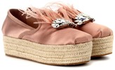 Thumbnail for your product : Miu Miu Satin platform espadrille loafers