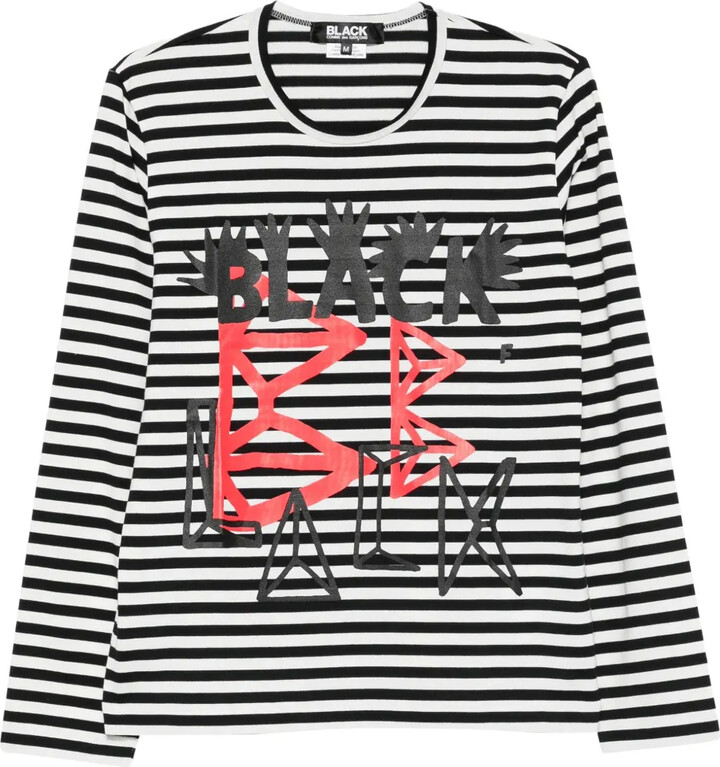Comme des Garcons striped graphic-print T-shirt