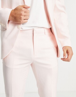 Topman skinny suit pants in pink