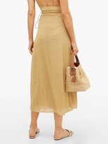 Thumbnail for your product : Oseree Lumiere Lame Wrap Skirt - Gold