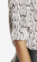 Thumbnail for your product : Express Snakeskin Print V-Neck Convertible Sleeve Shirt
