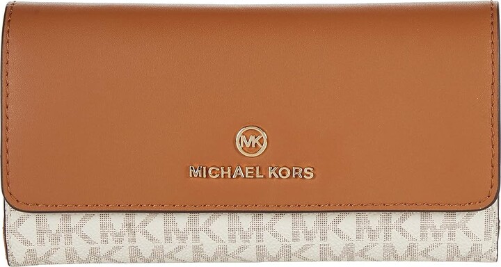 Michael Kors Jet Set Large Chain Shoulder Tote + Trifold Wallet Vanilla MK