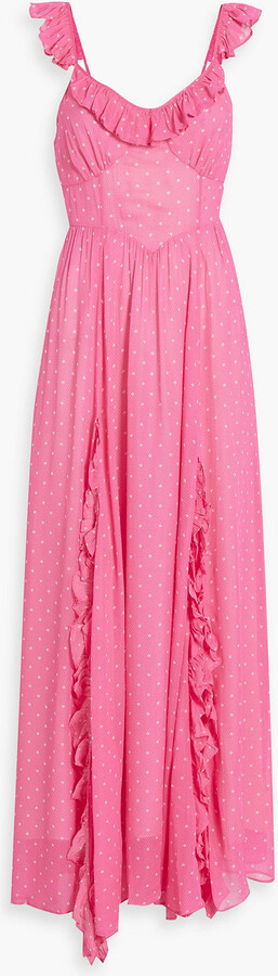 LoveShackFancy Junia ruffled polka-dot chiffon maxi dress