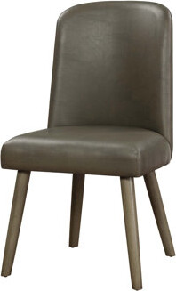 George Oliver Waylon Gray Synthetic Leather & Gray Oak Finish Side ChairSet Of 2