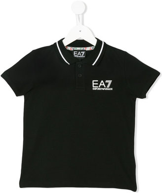 Ea7 Kids striped collar polo shirt