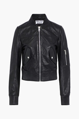 Walter Baker Hailey cropped perforated leather bomber jacket