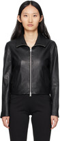 Black Zip Leather Jacket 