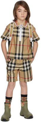 Burberry Kids Beige Check Tailored Shorts