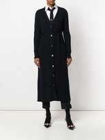 Thumbnail for your product : Thom Browne Half-and-half Rib Knit Striped Long Cardigan