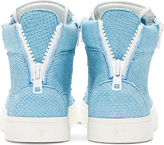 Thumbnail for your product : Giuseppe Zanotti Powder Blue Etched High-Top Sneakers