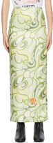 Thumbnail for your product : Raf Simons Green & Yellow Silk Graphic Skirt