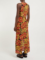 Thumbnail for your product : Raey Racerback Floral-print Silk-chintz Dress - Orange Multi