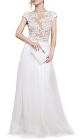 Lace Cap-Sleeve Gown 